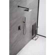   Arezzo design Rockfield falsík alatti zuhanyszett falon belüli egységgel, fekete AR-9960BL
