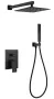 Arezzo design Rockfield falsík alatti zuhanyszett falon belüli egységgel, fekete AR-9960BL