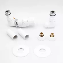   Arezzo design Cornerpex balos radiátor szelep szett, fehér AR-CORNERPEX-W-L