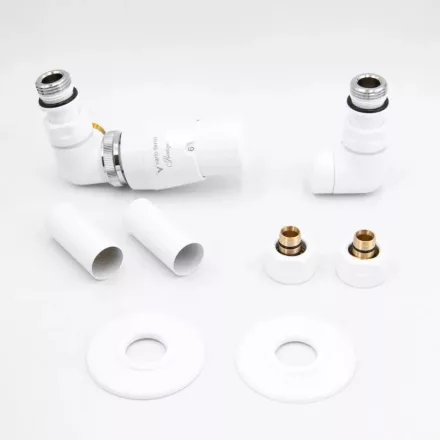 Arezzo design Cornerpex balos radiátor szelep szett, fehér AR-CORNERPEX-W-L