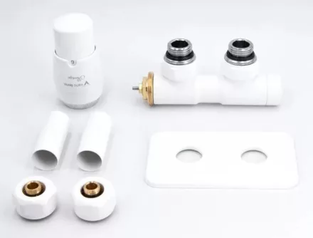 Arezzo design Duopex balos radiátor szelep, fehér AR-DUOPEX-W-L
