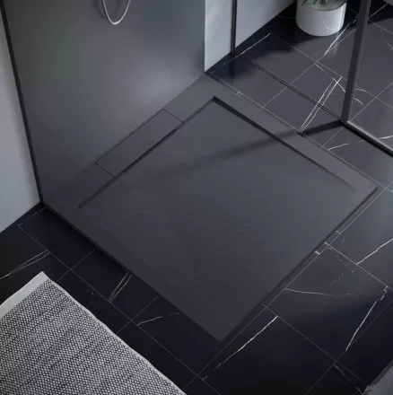 Arezzo Design STONE öntött márvány zuhanytálca 90x90 cm fekete (AR-DYT099LB)