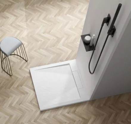 Arezzo Design STONE öntött márvány zuhanytálca 90x90 cm fehér (AR-DYT099LW)