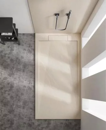 Arezzo design STONE öntött márvány zuhanytálca 120x90 cm, bézs AR-DYT129LBG