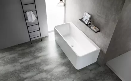 Arezzo design Florida falhoz tehető akril térkád 170x75 cm, fényes fehér AR-Florida170