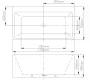 Arezzo design Florida falhoz tehető akril térkád 170x75 cm, fényes fehér AR-Florida170