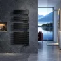 Arezzo design Horizont Black 1355x550 törölközőszárítós radiátor HB13555