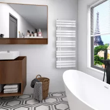   Arezzo design Horizont White Slim törölközőszárító acél radiátor 1200x500, fényes fehér AR-HS12050W