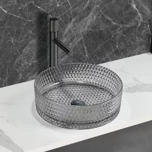   Arezzo Design Glam üveg mosdó 39,5 cm, világos szürke AR-M214