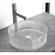 Arezzo design Brilla Pultra ültethető kerek üvegmosdó 36 cm, átlátszó AR-M346