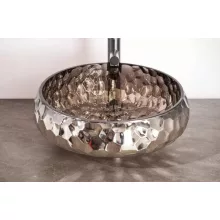   Arezzo design Prisma Pultra ültethető kerek üvegmosdó 40 cm, platino AR-M347P