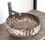 Arezzo design Prisma Pultra ültethető kerek üvegmosdó 40 cm, platino AR-M347P