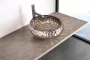 Arezzo design Prisma Pultra ültethető kerek üvegmosdó 40 cm, platino AR-M347P