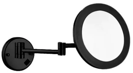 Arezzo design LED világítású kozmetikai tükör 5x nagyítással, fekete AR-QL5011B