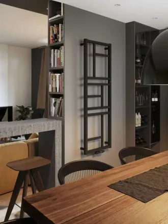 Arezzo design Rockwall törölközőszárító radiátor 1140x500 mm, fekete AR-RO11050B