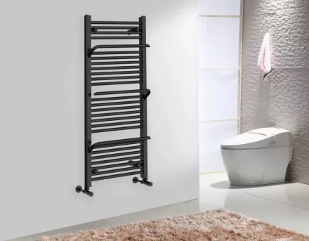 Arezzo design Smart törölközőszárítós radiátor 1200x500 mm, matt fekete AR-SM12050A