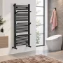 Arezzo design Smart törölközőszárítós radiátor 1200x500 mm, matt fekete AR-SM12050A
