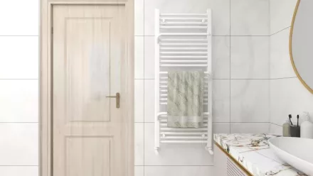 Arezzo design Smart törölközőszárítós radiátor 1200x500 mm, fényes fehér AR-SM12050W