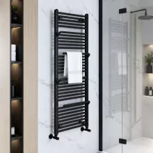   Arezzo design Smart törölközőszárítós radiátor 1510x550 mm, matt fekete AR-SM15055A