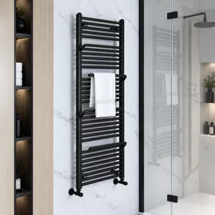 Arezzo design Smart törölközőszárítós radiátor 1510x550 mm, matt fekete AR-SM15055A