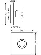 Axor ShowerSelect Square Highflow termosztát színkészlet 36718000