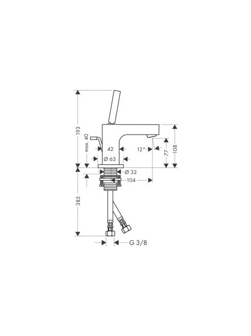 Axor Citterio mosdócsaptelep kézmosóhoz 80 mm 39015000