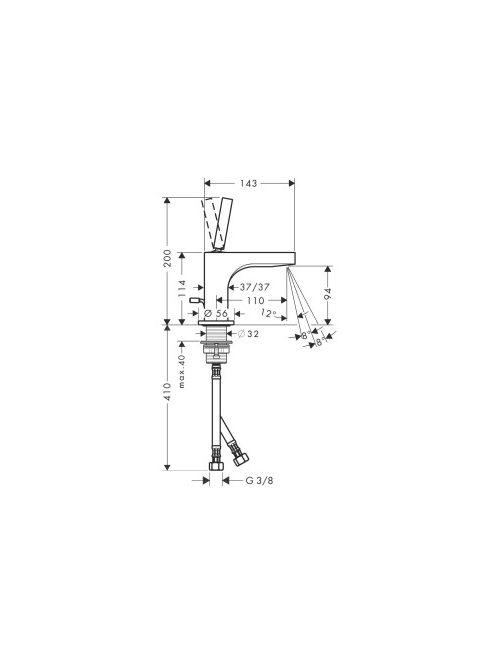 Axor Citterio mosdócsaptelep kézmosóhoz 115 mm 39035000