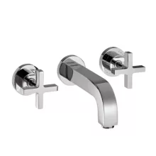   Axor Citterio 3-lyukú mosdócsaptelep falsík alatti szereléshez, 162 mm-es kifolyóval, keresztfogantyúkkal 39313000