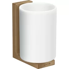   Axor Universal négyszögletes tartó fogkefe pohárral, szálcsiszolt bronz 42604140