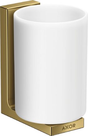 Axor Universal négyszögletes  tartó fogkefe pohárral polírozott arany 42604990