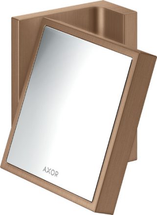 Axor Universal négyszögletes borotválkozó tükör, szálcsiszolt rose arany 42649310