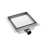 Balneo SQ-Drain NEXT Inox kétoldalas padlóösszefolyó szett 20x20 cm króm kivitelben