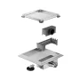 Balneo SQ-Drain NEXT Inox kétoldalas padlóösszefolyó szett 20x20 cm króm kivitelben