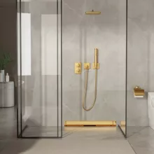 Balneo W-Drain Next kétoldalas lineáris fali zuhanyfolyóka, csempézhető kivitelben, arany színben, 80 cm hosszban