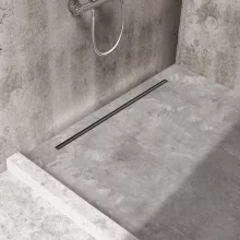 Balneo Slim & Low ProLine lineáris padlólefolyó 100 cm, fekete kivitelben.