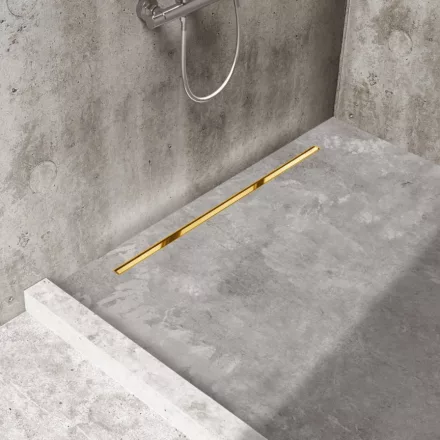 Balneo SLIM & LOW ProLine Mirror vékony padlólefolyó szett, tükör arany kivitelben, 80 cm hosszban