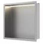 Balneo WALL-BOX One négyzet alakú süllyesztett polc LED világtással 30x30x10 cm, rozsdamentes acél B0101010109-1 – BAL-B01010101091