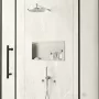 Balneo WALL-BOX One négyzet alakú süllyesztett polc 60x30x10 cm méretben, LED világítással, rozsdamentes acél kivitelben