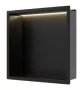 Balneo WALL-BOX One négyzet alakú süllyesztett polc LED világtással 30x30x10 cm, matt fekete B0101020109-1 – BAL-B01010201091