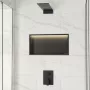 Balneo WALL-BOX One négyzet alakú süllyesztett polc 60x30x10 cm méretben, LED világítással, matt fekete kivitelben