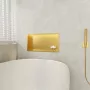 Balneo WALL-BOX One négyzet alakú süllyesztett polc 60x30x10 cm méretben, LED világítással, arany kivitelben