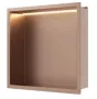 Balneo WALL-BOX One négyzet alakú süllyesztett polc LED világtással 30x30x10 cm, réz B0101040109-1 – BAL-B01010401091