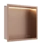 Balneo WALL-BOX One négyzet alakú süllyesztett polc LED világtással 30x30x10 cm, réz B0101040109-1 – BAL-B01010401091