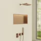 Balneo WALL-BOX One négyzet alakú süllyesztett polc 60x30x10 cm méretben, LED világítással, réz kivitelben