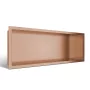 Balneo WALL-BOX ONE süllyesztett inox polc 60x20x10 cm méretben, peremmel, réz kivitelben