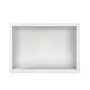 Balneo WALL-BOX ONE süllyesztett inox polc 30x20x10 cm méretben, peremmel, matt fehér kivitelben