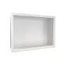 Balneo WALL-BOX ONE süllyesztett inox polc 30x20x10 cm méretben, peremmel, matt fehér kivitelben