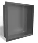 Balneo WALL-BOX ONE süllyesztett inox polc 30x30x10 cm méretben, peremmel, matt gun metál kivitelben