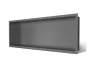 Balneo WALL-BOX ONE süllyesztett inox polc 45x20x10 cm méretben, peremmel, gun metal kivitelben