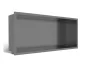 Balneo WALL-BOX ONE süllyesztett inox polc 45x20x10 cm méretben, peremmel, gun metal kivitelben